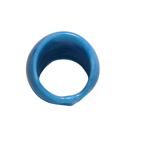 Light Sky Blue Acrylic Dome Ring L12 - Picture 3 of 3